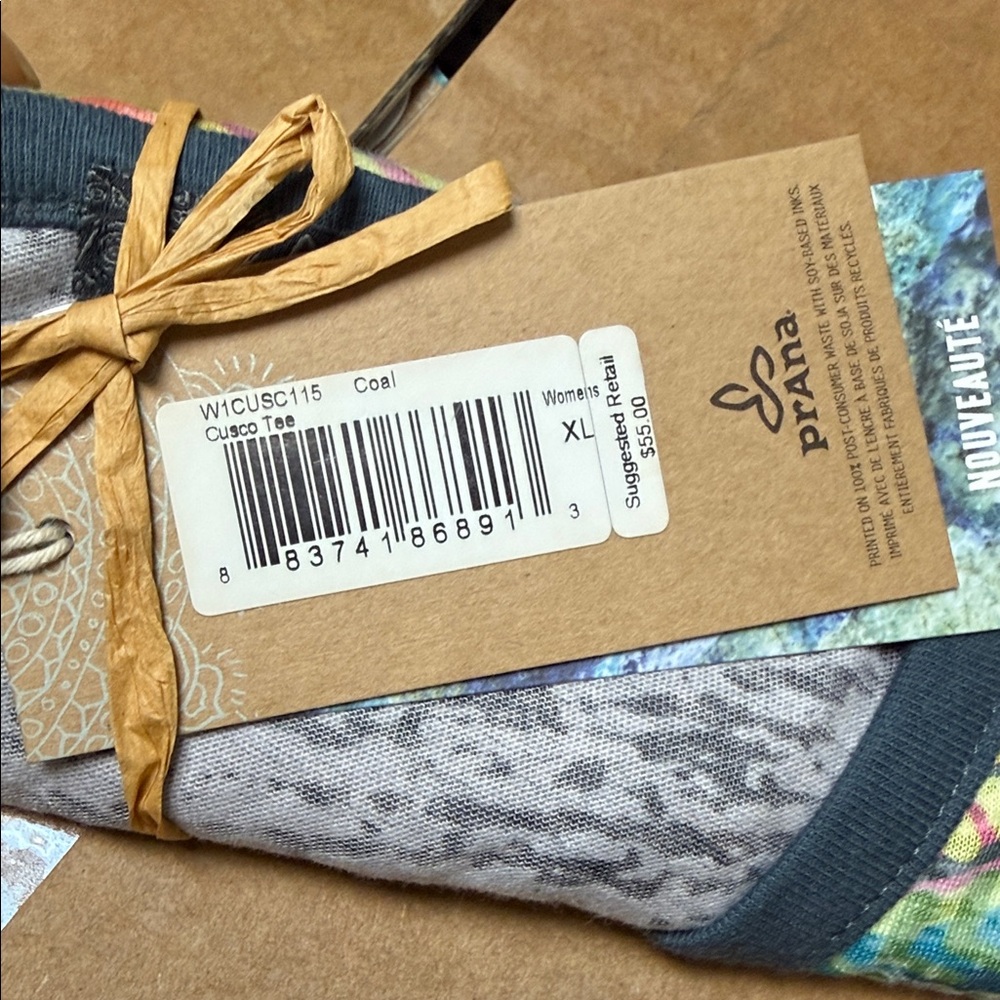 Prana Women's Colorful Cusco Tee charcoal